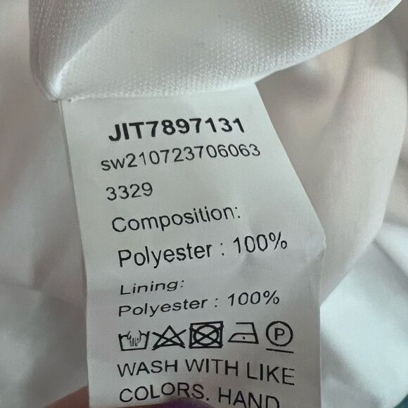 Shein White Long Sleeve Swiss Dot Midi Dress Size 2 - Picture 7 of 8